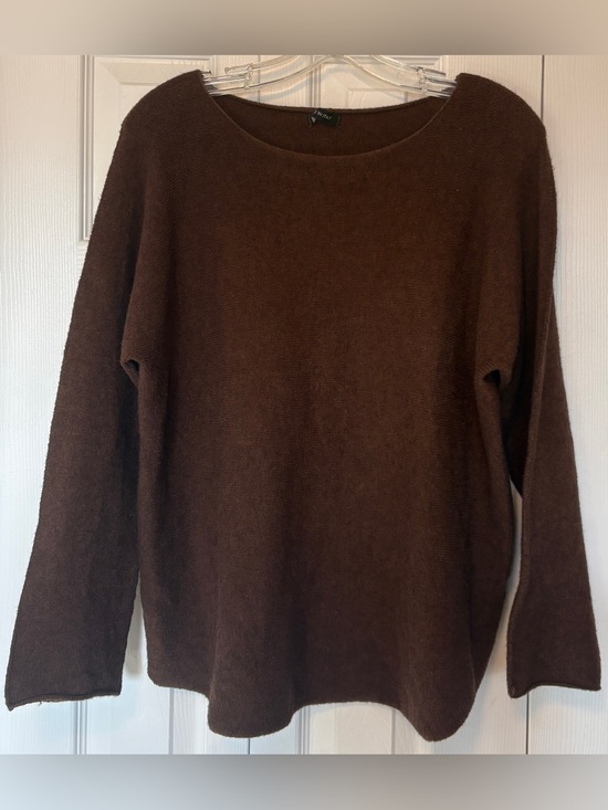 Unknown Sweaters - Made in Italy Super Soft Luxury Brown Fine Knit Boatneck Sweater Size Large
